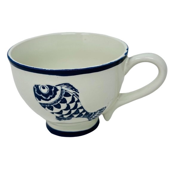 Blue Sky Ceramic Set of 2 Under the Sea Fish Coffee Tea Mug Cup - Picture 6 of 9